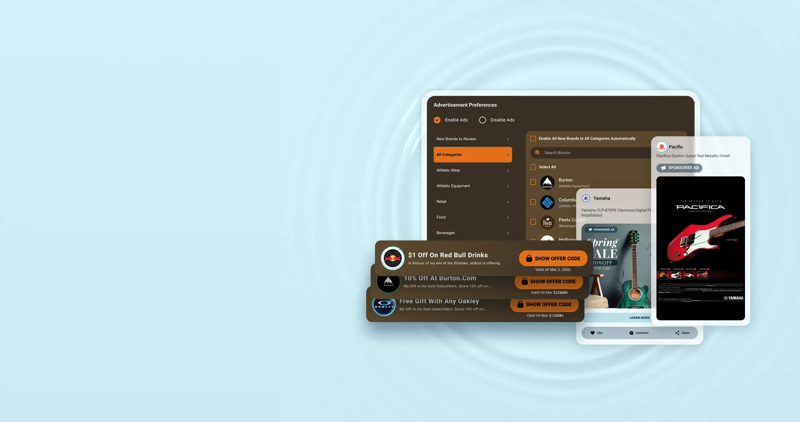 Partner with 3rd party brands to display advertisements and special offers.  You control any advertising that is displayed and get paid directly.