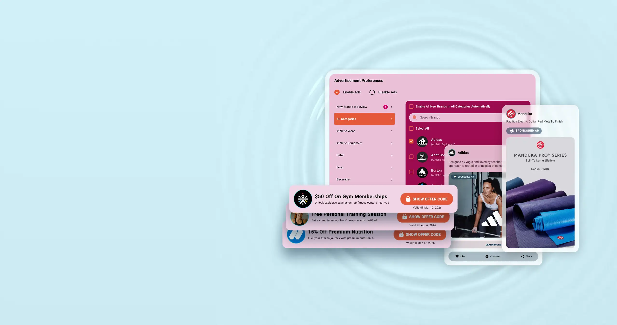 Earn money from 3rd party brands and earn revenue through ads or special offers for your fans.