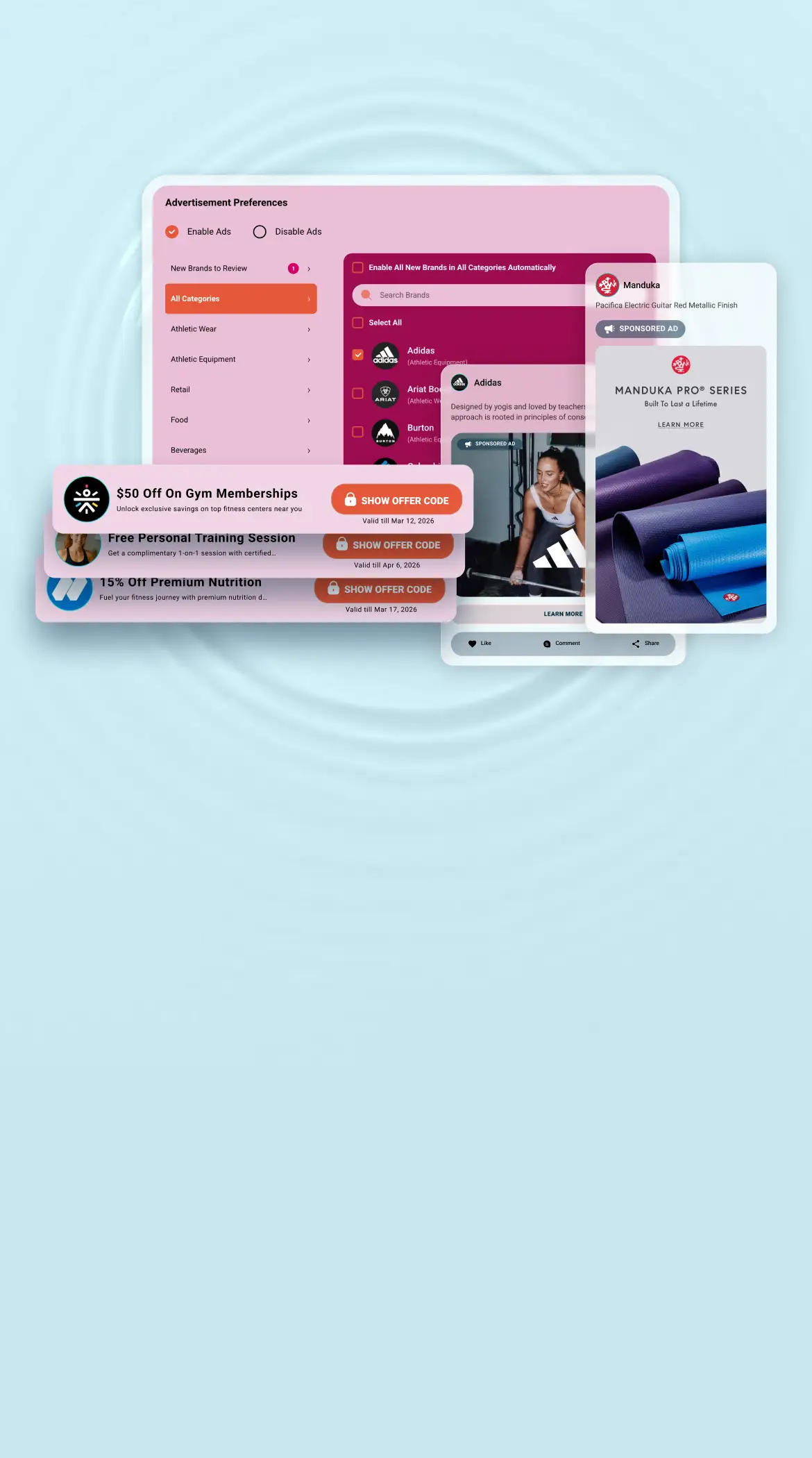 Earn money from 3rd party brands and earn revenue through ads or special offers for your fans.