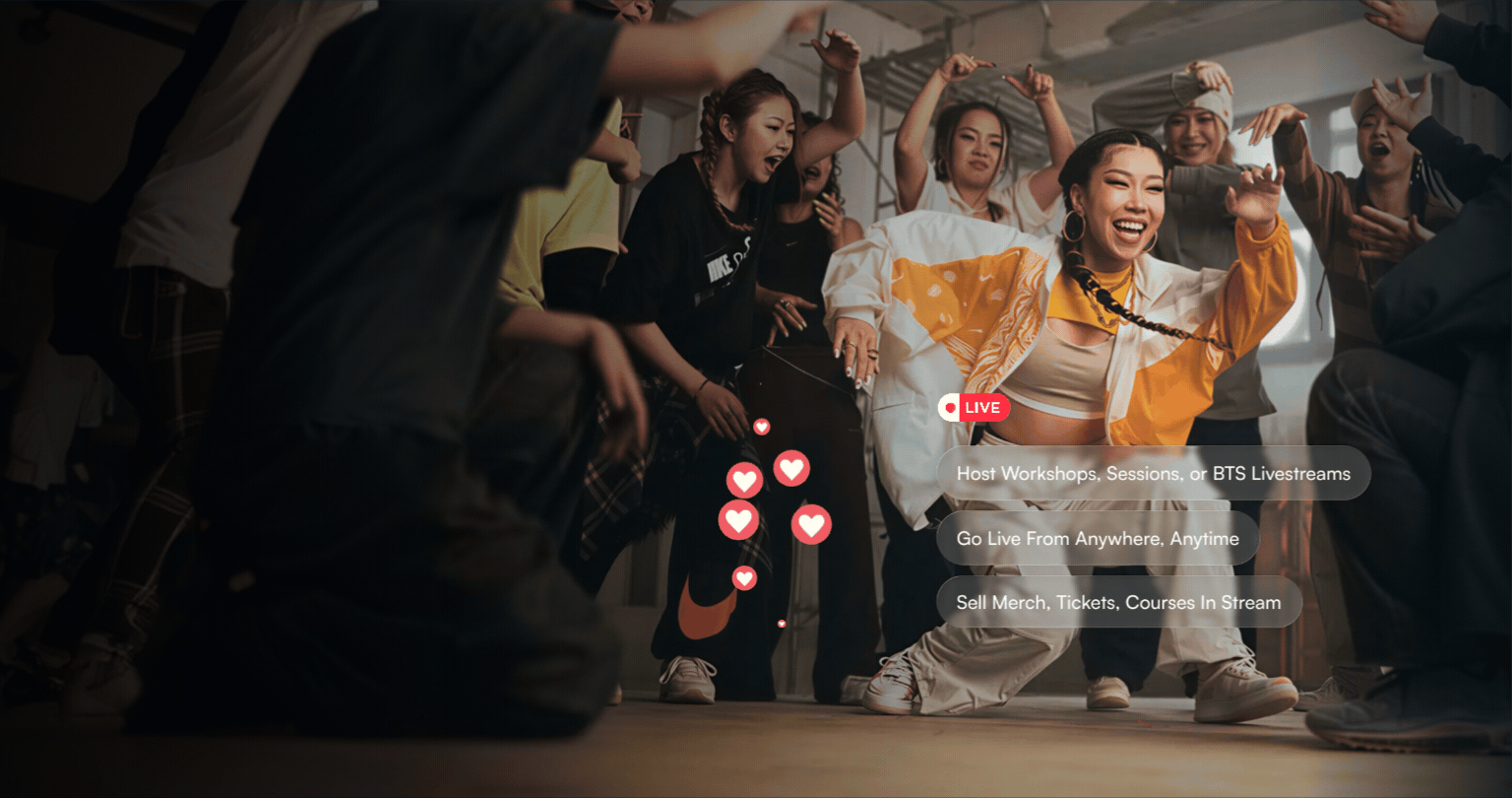 Go live with your audience anywhere and anytime. Accept tips and sell your merchandise during the stream.