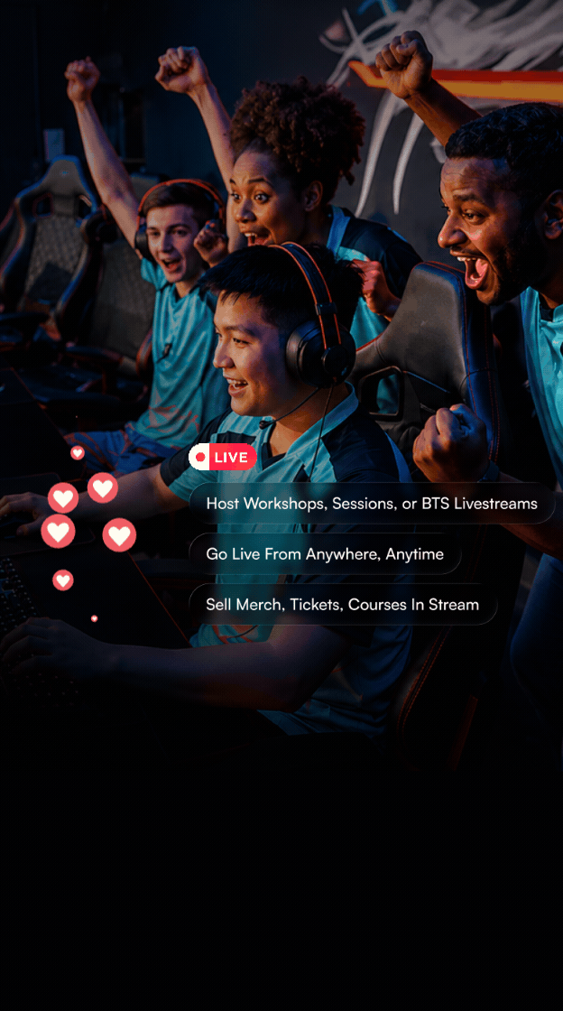 Go live with your audience anywhere and anytime. Accept tips and sell your merchandise and tickets during the stream.